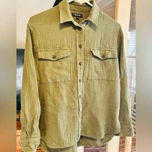 Madewell long sleeve button up gauze shirt S